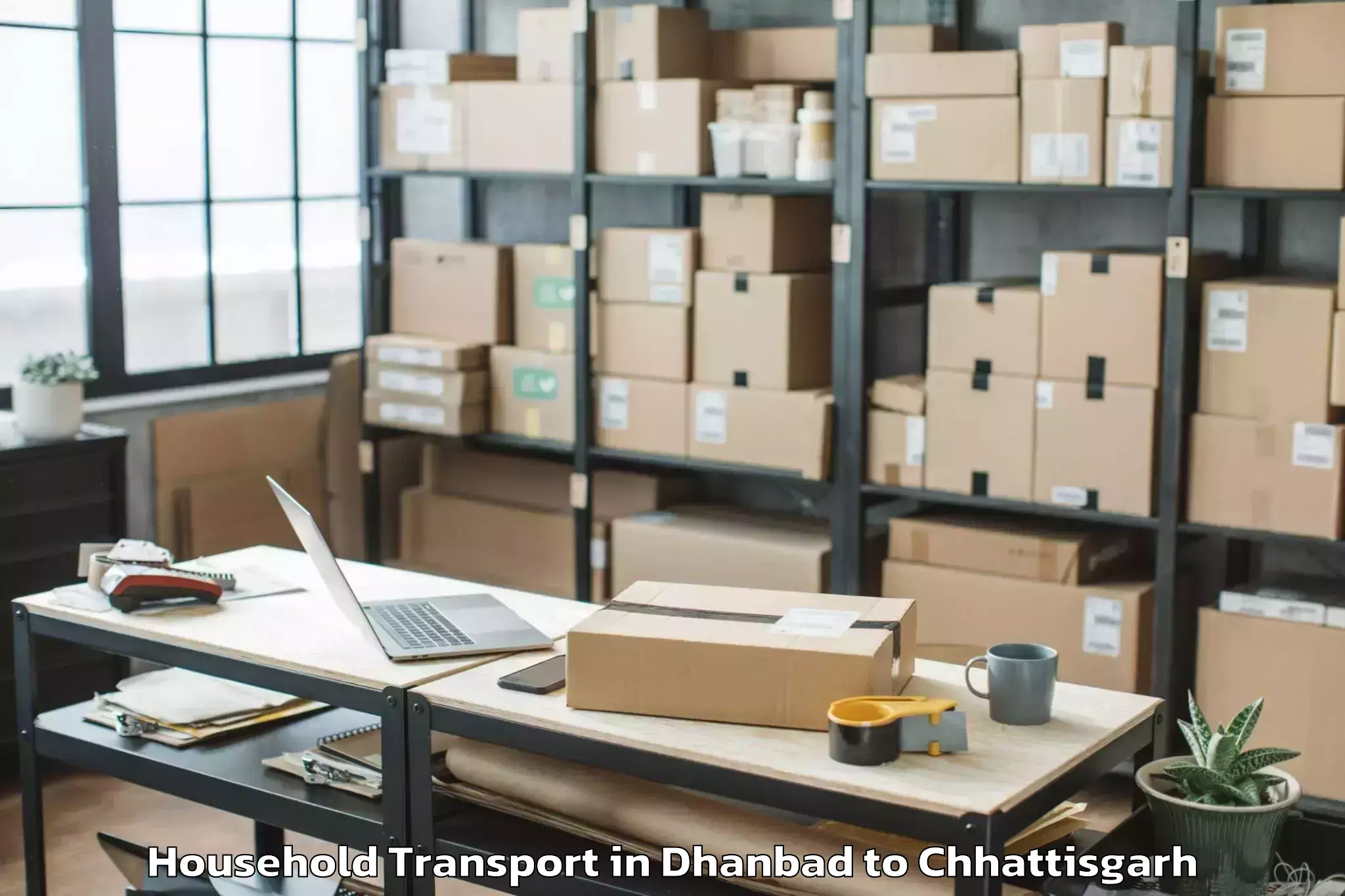 Quality Dhanbad to Saraipali Household Transport